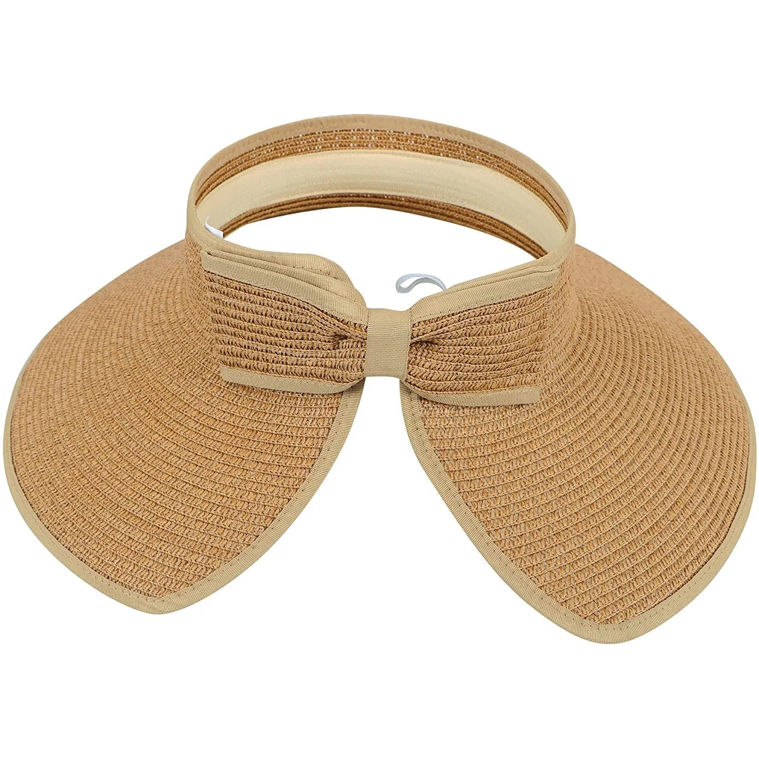 Women's Wide Brim Roll-up Straw Sun Hat Sun Visor